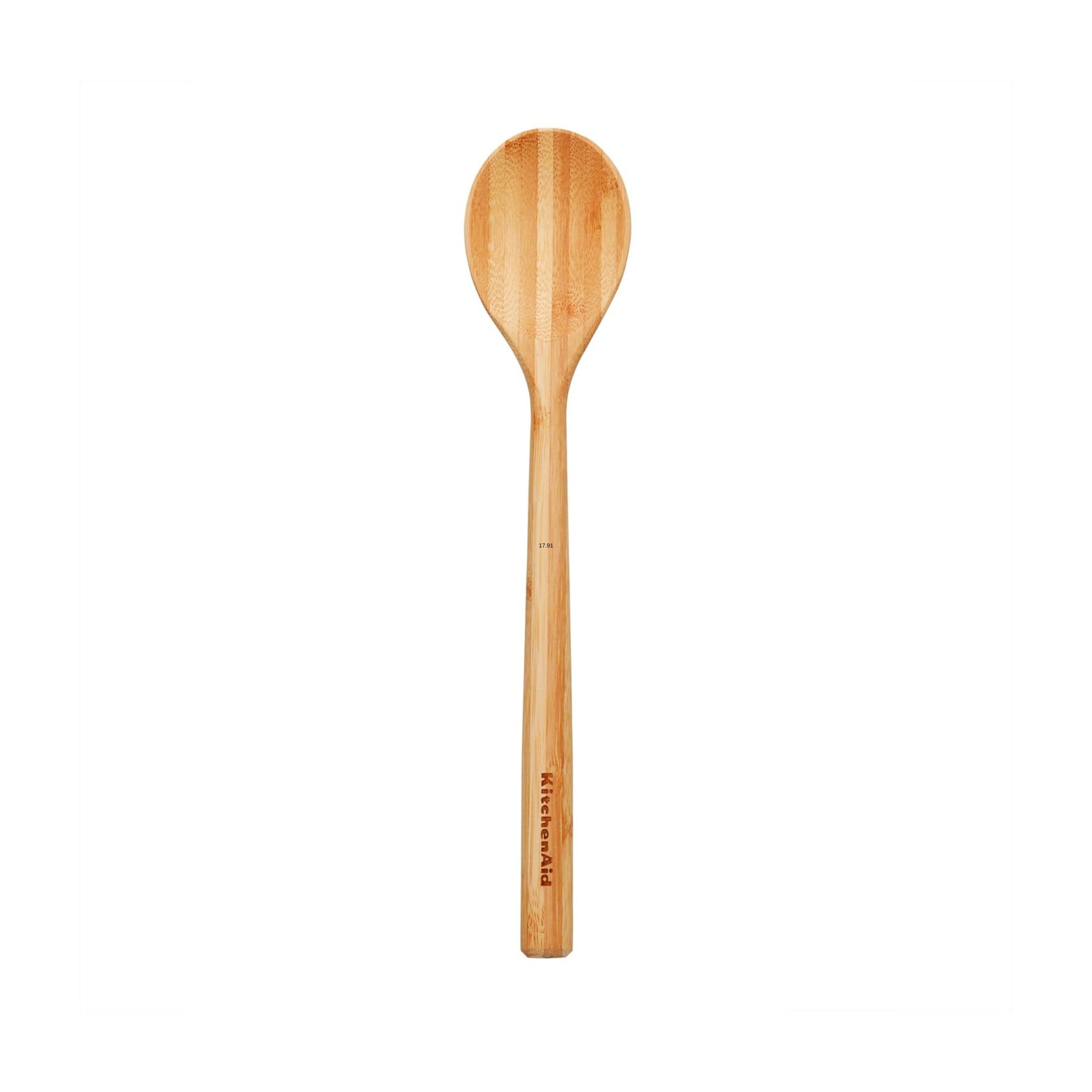 KitchenAid KQG603OHBBE Cucchiaio Da Cucina In Bambù - 32,5 Cm, Per Arrosti E Salse, Adatto A Pentole Antiaderenti, Lavabile In Lavastoviglie