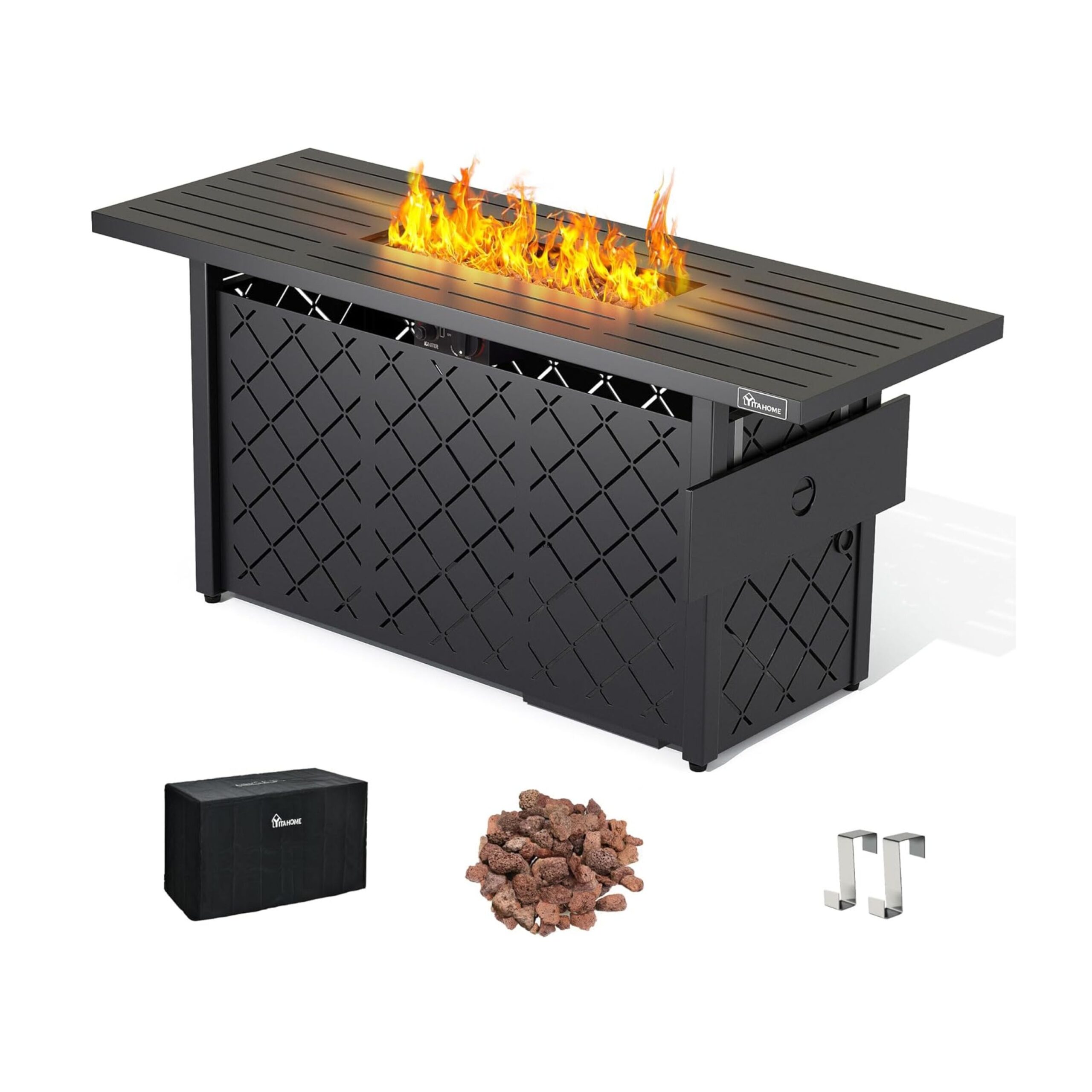 57 Inch Propane Fire Pit Table - Mik Zenon