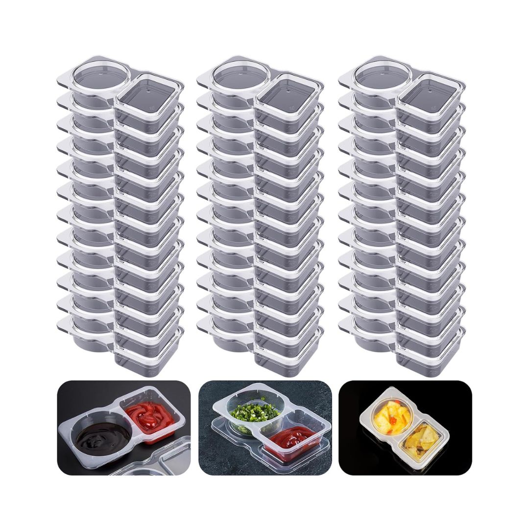 Double Compartment Condiment Containers 32 Pk - Mik Zenon
