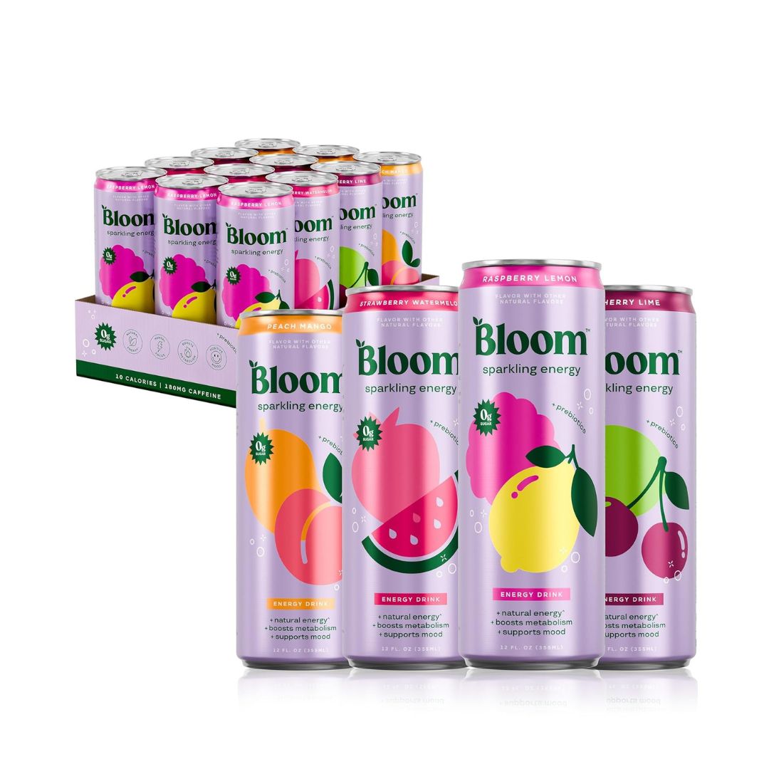 Bloom Nutrition Sparkling Energy Drink 12 Pk - Mik Zenon