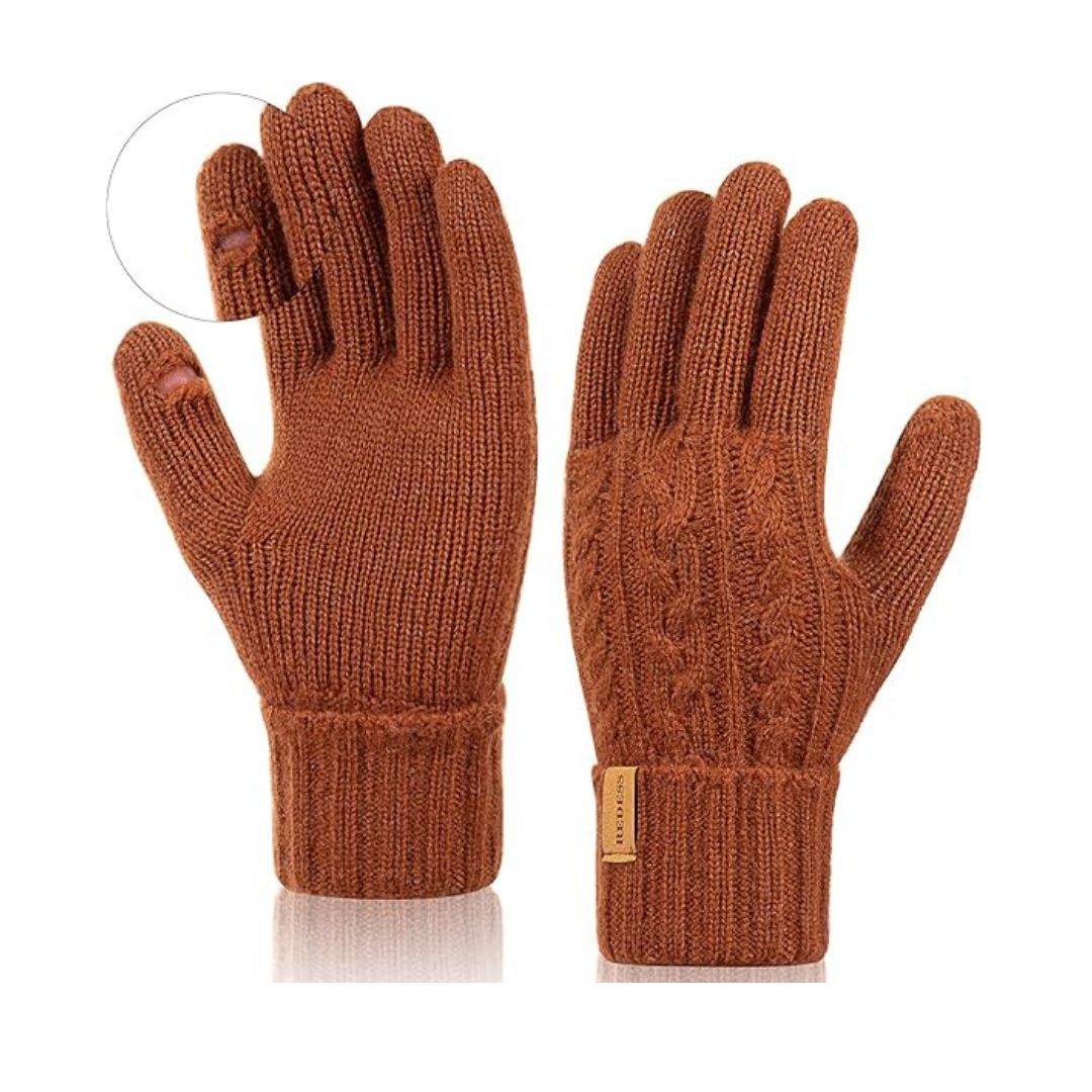 Guanti Invernali Donna Fullogo In Lana Alpaca Morbida, Caldi E Con Touch Screen Per Cellulare