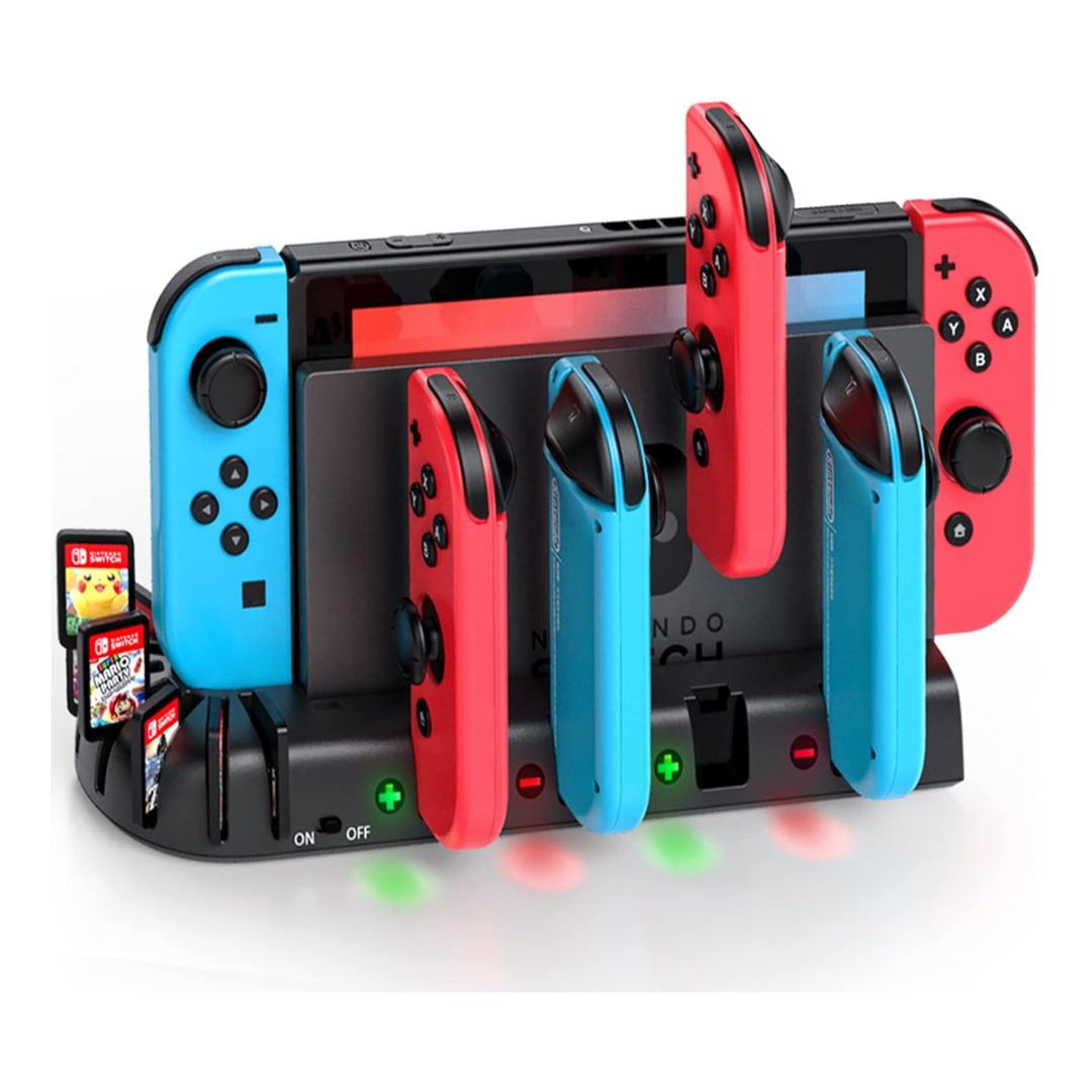 Switch Controller Charging Dock Station with Upgraded 8 Switch Games ...