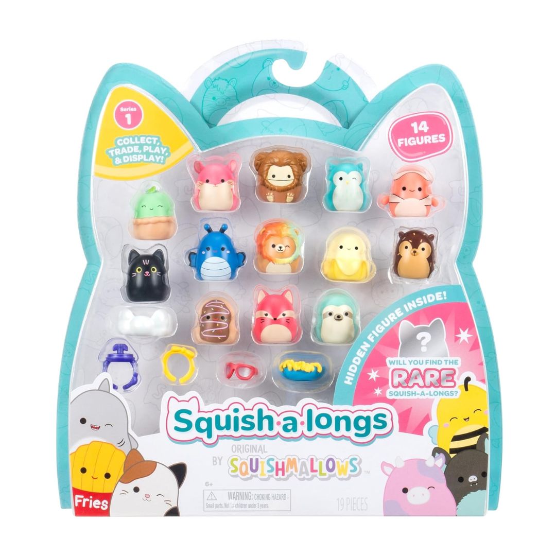 Squish-a-Longs SQAL0022 - Lot de 8 Mini Squish de 2,5 cm avec 2 Accessoires, 1 Anneau et 1 Guide de Collection pour Collectionner, échanger et Jouer Squish-a-Longs SQAL0022 - Lot de 8 Mini Squish de 2,5 cm avec 2 Accessoires, 1 Anneau et 1 Guide de Collection pour Collectionner, échanger et Jouer