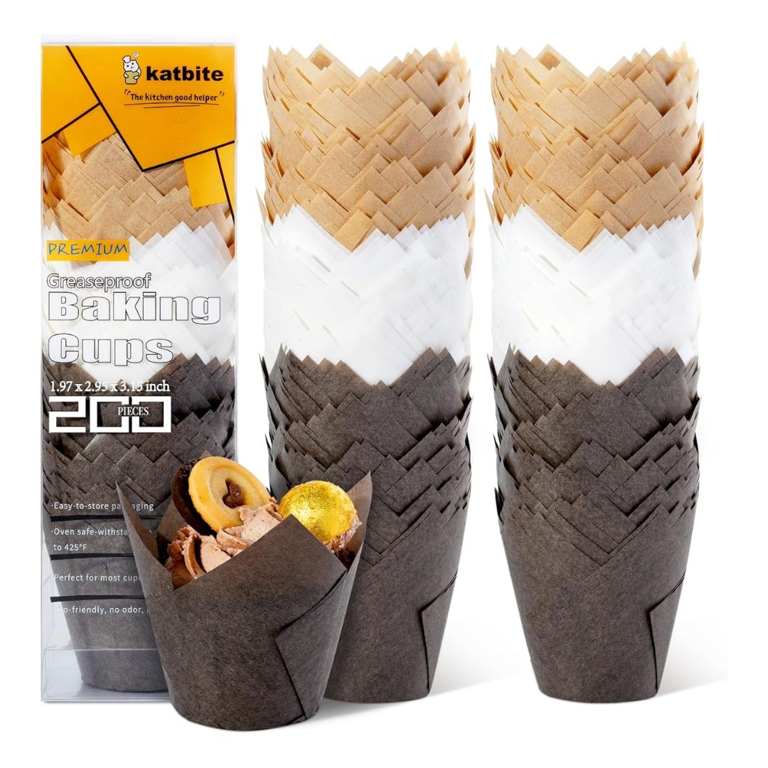 Katbite Tulip Cupcake Liners 200 Pcs - Mik Zenon