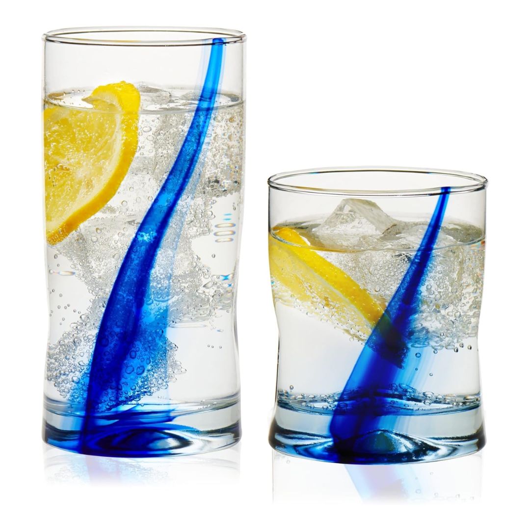 Libbey Blue Ribbon Tumbler & Rocks Glass Set (16 Piece) - Mik Zenon