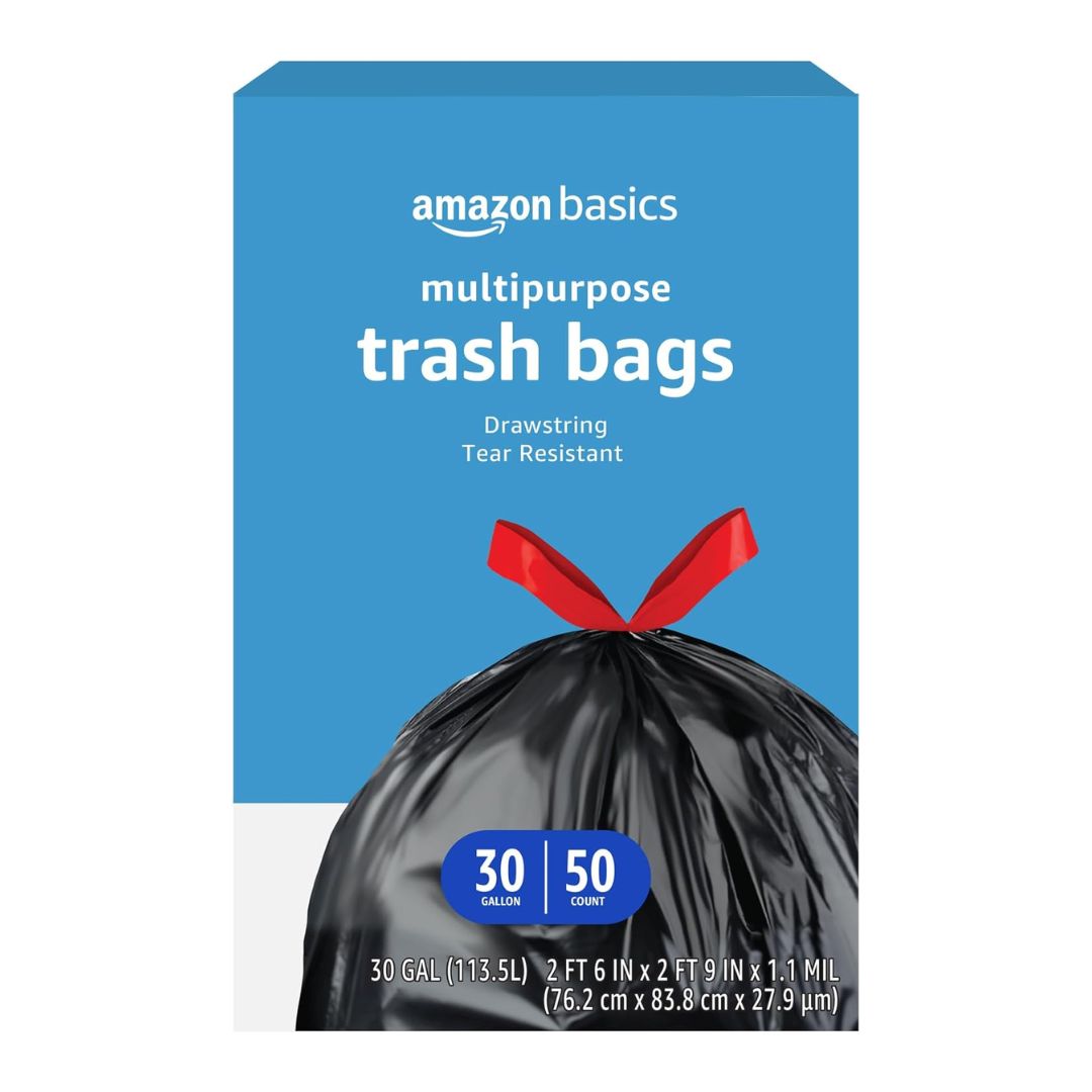 Amazon Basics Drawstring Trash Bags (50 Count) - Mik Zenon