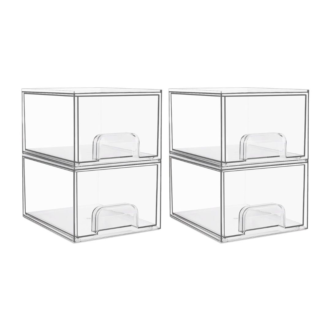 Small Storage Draw Vtopmart Small Clear Stackable Storage Drawers (4 Pack) - Mik Zenon